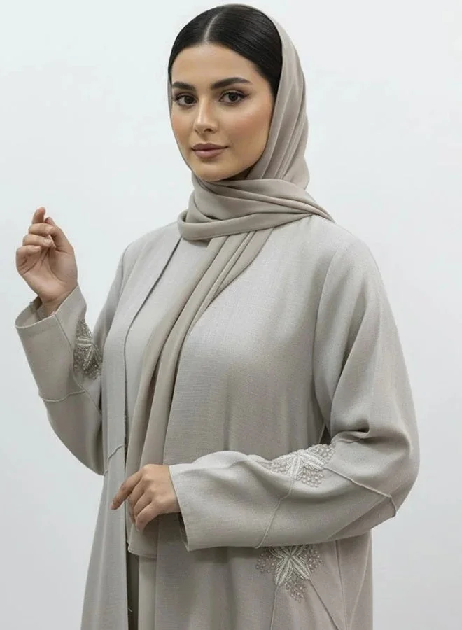 عبايات لمحة عباية إيلاف بالشك والتطريز – قماش صيفي